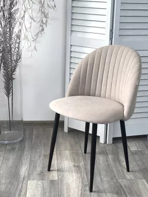 Стул БАРИ Marseille-13 Латте, велюр / черный каркас