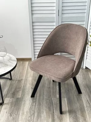 Стул ДУНА (DUNA) 360 град. поворот. B5 Капучино, велюр / черный каркас