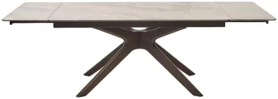 Стол ЭДЕР (EDER) 160 цвет АМБЕР ЖАДЕ (GLOSS AMBER JADE SOLID CERAMIC) / ОРЕХ, ®DISAUR
