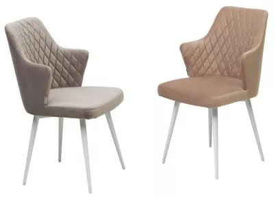 Стул HERMAN 360 град. ЛАТТЕ #25, велюр / белый каркас М-City