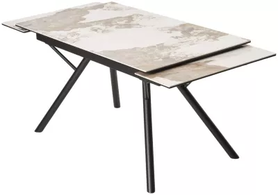 Стол ЛИБЕРТИ 140 Pandora, керамика / Черный каркас М-City