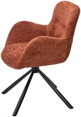 Стул KAROL 180 град. поворот. 3018-09 терракотовый, шенилл/ черный каркас, ®DISAUR