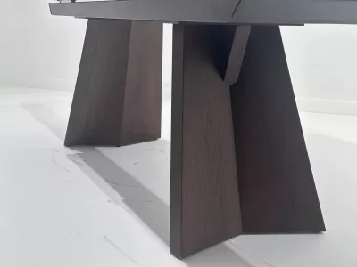 Стол БРИАН (BRIAN) 200 ЦВЕТ ПАНДОРА (MATTE PANDORA) керамика на стекле/ ОРЕХ, ®DISAUR