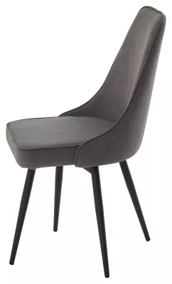 Стул БЕРТИ 360 град. поворот. B28 Темно-серый, велюр / черный каркас