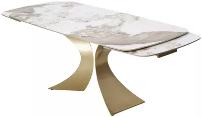 Стол MATIAS 180 GLOSS LUXURY PANDORA SOLID CERAMIC / шампань, ®DISAUR