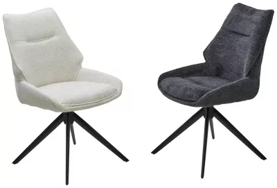 Стул OLAF 360 град. поворот. RAVEN22 Бежево-белый, ткань / Черный, ®DISAUR