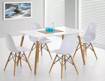 Стол TANSY 120 белый/массив бука  М-City
