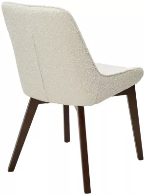 Стул КРИСТИАН (CRISTIAN) цвет БЕЛЫЙ White A2635-1A, букле / орех, ®DISAUR