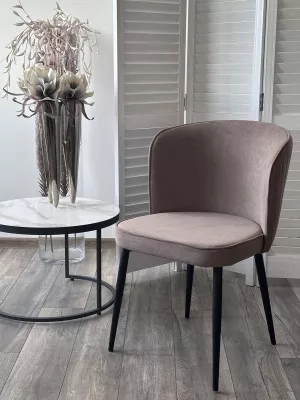 Стул МИЛАНО цвет B5 Капучино, велюр / черный каркас