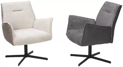 Кресло BELFAST 360 град. XD841-16 Серый, букле/ GINO-457 Серый, ткань/ Черный, ®DISAUR