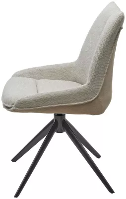 Стул ОСКАР (OSKAR) 360 град, цвет БЕЖЕВЫЙ (KN01-05/BZ1046-11), ткань/ ЧЕРНЫЙ каркас, ®DISAUR