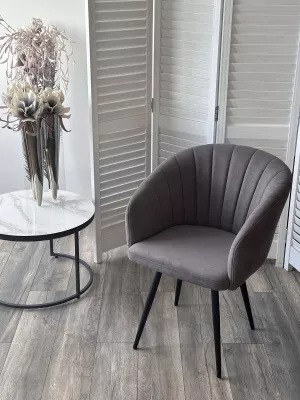 Стул МИШЕЛЬ 360 град. поворот. цвет B28 Темно-серый, велюр / черный каркас