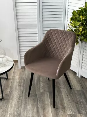 Стул BRANDY 505-5 Тауп, велюр "беспальчиковый" / черный каркас, М-City