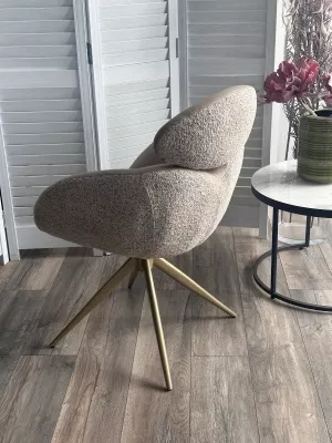 Стул ГУННАР (GUNNAR) 360 град, цвет БЕЖЕВЫЙ VEGA-11 / MIAMI-160, ткань / ШАМПАНЬ каркас, ®DISAUR