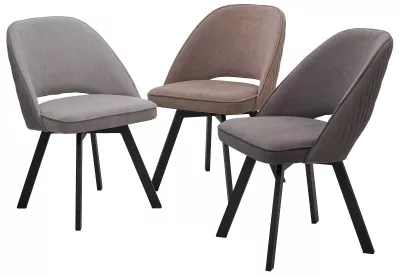 Стул DUNA 360 град. поворот. B5 Капучино, велюр / черный каркас, М-City