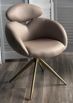 Стул ГУННАР (GUNNAR) 360 град, цвет БЕЖЕВЫЙ VEGA-11 / MIAMI-160, ткань / ШАМПАНЬ каркас, ®DISAUR