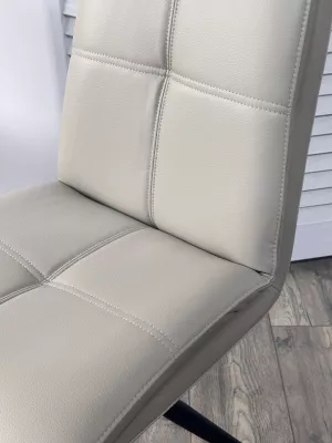 Стул ВИГГЕ (VIGGE) 360 град. поворот.  HF017-11 / HF017-12 Бежевый, экокожа / Черный каркас, ®DISAUR