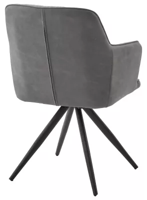 Стул НОРМАН 360 град., цвет BELLA-13/CYPRUS-10 серый, шенилл/замша / черный каркас