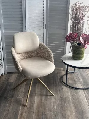 Стул ГРЕЙС (GRACE) 360 град., цвет ЛАТТЕ PENA-110 / HUNTER-120, ткань / ШАМПАНЬ каркас, ®DISAUR