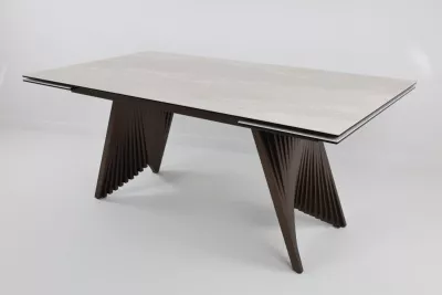 Стол IVAR 180 MARBLES TL-109 Серый мрамор, испанская керамика / Шоколадное золото каркас, ®DISAUR