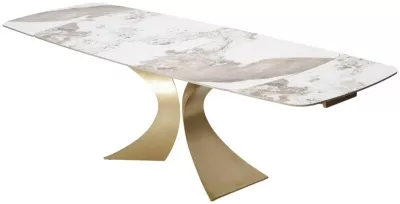 Стол MATIAS 180 GLOSS LUXURY PANDORA SOLID CERAMIC / шампань, ®DISAUR