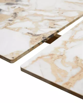 Стол ACERRA NEW 160 GLOSS GRAND JADE SOLID CERAMIC/ каркас цвета шампань, ®DISAUR