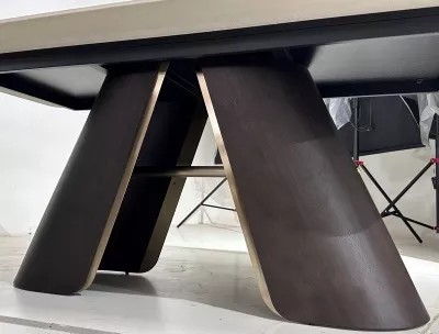 Стол SELTA 200  Белый мрамор CA071, керамика / Дуб/Золотой, ®DISAUR