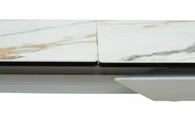 Стол КРЕМОНА (CREMONA) 180 KL-188 Контрастный мрамор матовый, итальянская керамика/ БЕЛЫЙ, ®DISAUR