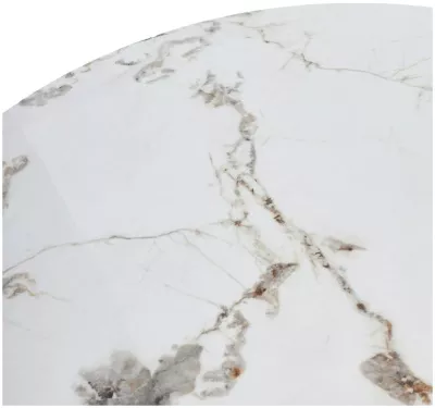 Стол БУЕНО (BUENO) 120 цвет МРАМОР (GLOSS GOLDEN JADE SOLID CERAMIC) / ЧЕРНЫЙ, ®DISAUR