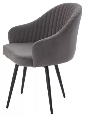 Стул ШЕЛЛ 360 град. поворот. цвет B28 Темно-серый, велюр / черный каркас