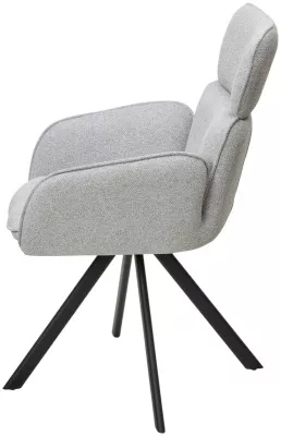 Стул ЛОНГ (LONG) 360 град. поворот. NS10 Серый, букле / черный каркас