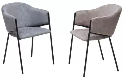 Стул ДИЛЛ, цвет RAIN 17 серый, велюр / черный каркас М-City