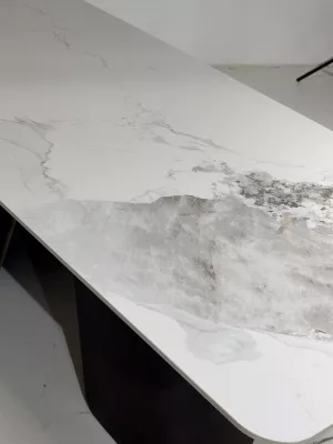 Стол SELTA 200  Белый мрамор CA071, керамика / Дуб/Золотой, ®DISAUR