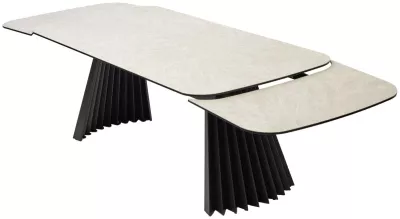 Стол АСТРИД (ASTRID) 200 цвет TL-102 Бежевый мрамор, испанск. керамика / Темно-серый каркас, ®DISAUR