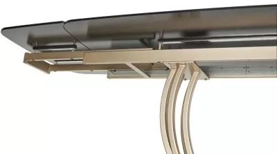 Стол МАТЕРА (MATERA) 160 цвет KL-188 Контрастный мрамор матовый, итал. керамика/ ШАМПАНЬ, ®DISAUR