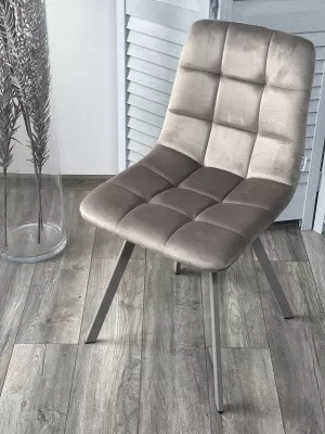 Стул CHILLI SQUARE G062-13 кварцевый, велюр/ латте каркас М-City