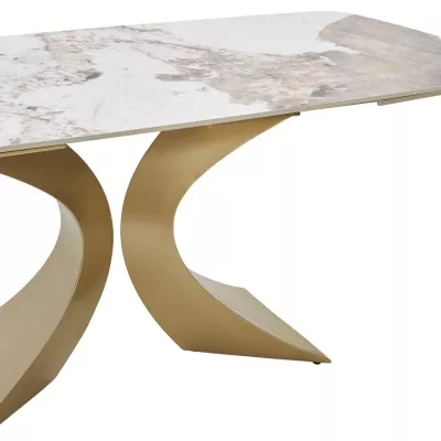 Стол MATIAS 180 GLOSS LUXURY PANDORA SOLID CERAMIC / шампань, ®DISAUR