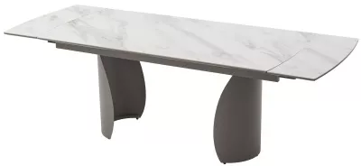 Стол ОЛЬХОН 180 цвет БЕЛЫЙ МРАМОР АКТИВНЫЙ , керамика / Латте каркас