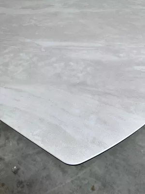 Стол IVAR 180 MARBLES TL-109 Серый мрамор, испанская керамика / Шоколадное золото каркас, ®DISAUR