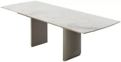 Стол ПУАНТО 200  BRECHA CREMA ELEGANCE, керамика / Латте каркас М-City