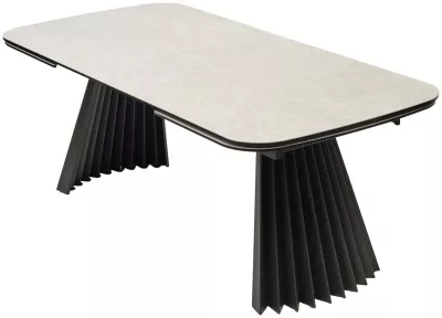 Стол АСТРИД (ASTRID) 200 цвет TL-102 Бежевый мрамор, испанск. керамика / Темно-серый каркас, ®DISAUR