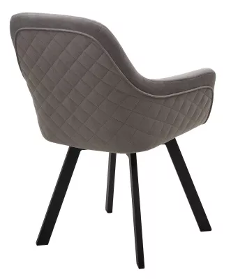 Стул ДЖЕТ (JET) 360 град. поворот. B22 Серый, велюр / черный каркас