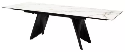 Стол IVAR 180 MARBLES KL-188 Контрастный мрамор, итальянская керамика, ®DISAUR