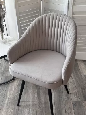 Стул ШЕЛЛ 360 град. поворот. цвет B22 Серый, велюр / черный каркас