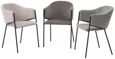 Стул ДИЛЛ, цвет  Lana 13 бежевый, ткань / черный каркас