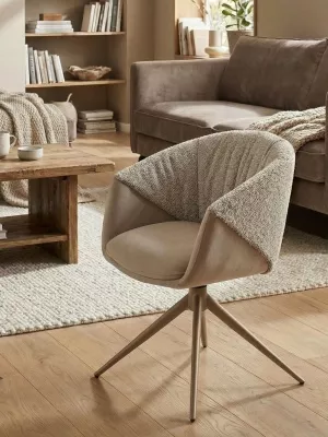 Стул ГИССЕН (GISSEN) 360 град., цвет ЛАТТЕ RIELY-111 / V885-3, ткань / ЛАТТЕ, ®DISAUR