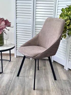 Стул CASA, 360 град. поворот. B5 Капучино, велюр / черный каркас,М-City