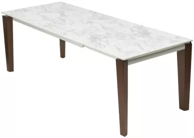 Стол ESMIR 160 MATTE ARABESCATO SOLID CERAMIC/ орех, ®DISAUR