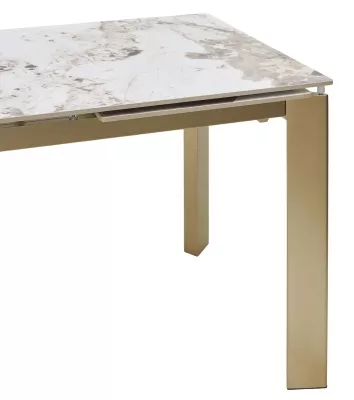 Стол CORNER 120 GLOSS LUXURY PANDORA SOLID CERAMIC / шампань, ®DISAUR