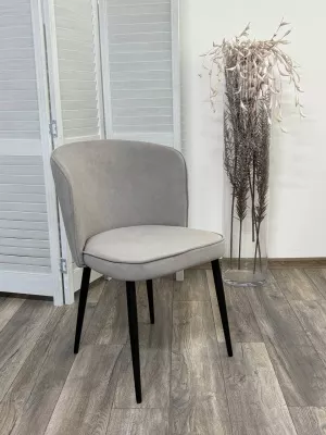 Стул МИЛАНО цвет B22 Серый, велюр / черный каркас